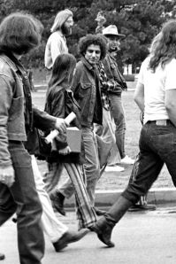 Yippie founder Abbie Hoffman at an anti-war demonstration