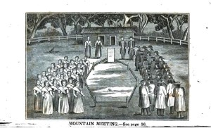 A depiction of one of the outdoor spiritual ceremonies