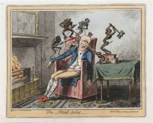 The Head ache, by George Cruickshank (1792 -1878)