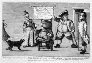 Despite the caption, this is an excommunication scene from the novel, not a damnation; let's not get as sloppy as Dr. Slop