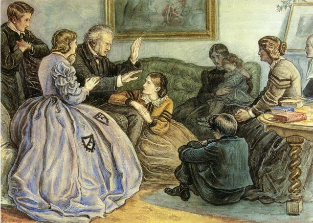 Tell us a story, please! (John Everett Millais, A Winter's Tale)
