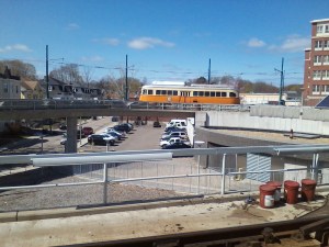 The Mattapan trolley. They use an old jet engine to clear this line's tracks.