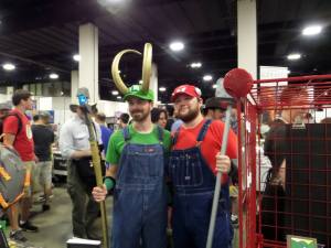 Cosplayers as Thor and Luigi (photo: E. J. Barnes)