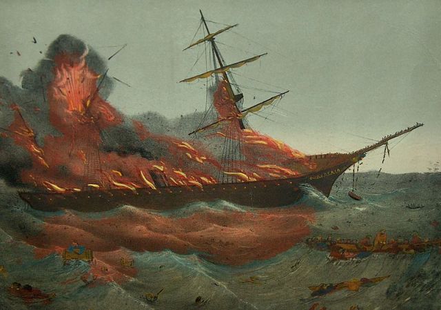 (SS Austria, destroyed by fire at sea, 13 September 1858)